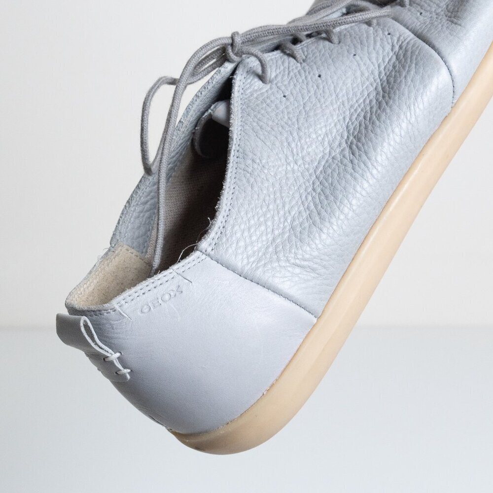 Geox Respira Leather Sneakers Gray Comfort Minimalist Casual Shoes - Picture 12 of 16
